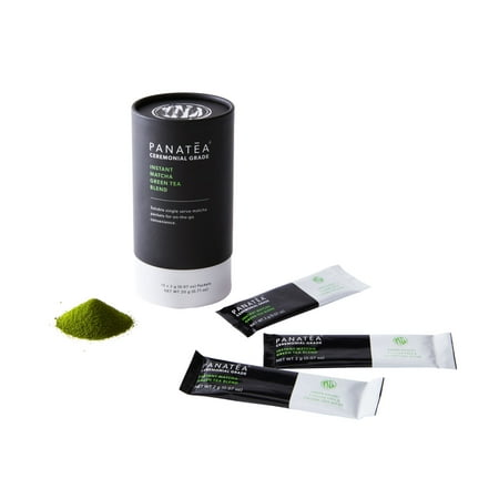 PANATEA Instant Matcha Packets Ceremonial Grade Green Tea Single Serving Matcha On The Go Travel Packs, 10