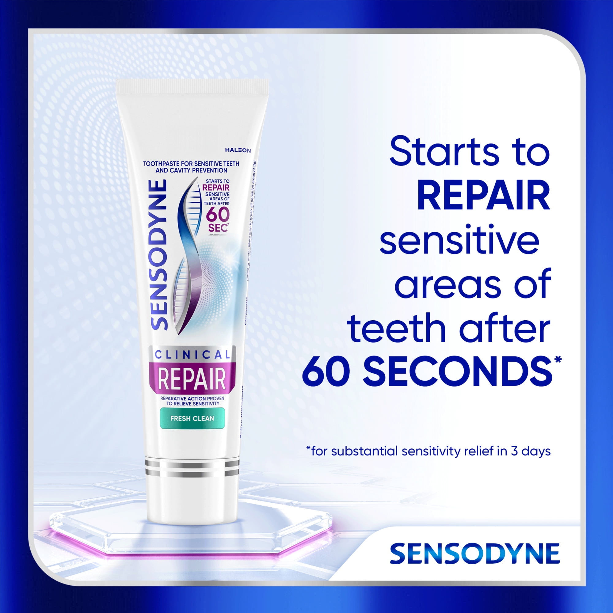Sensodyne Clinical Repair Fresh Clean Toothpaste for Sensitive Teeth, 3.4 Oz