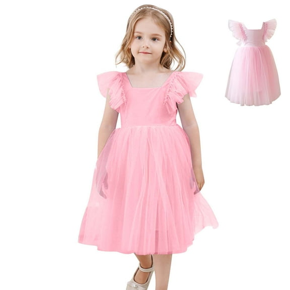 Toddler Light Pink Girls Dress Ruffle Girls Tulle Dress Junior Dresses for Teen Girls Dresses for Teens 12-18 M