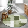 thumbnail image 4 of Round Area Rug 4ft,Abstract Sage Green Geometric Washable Carpet Non-Slip Runner Accent Rugs Indoor Floor Mat for Bedroom Living Room Decor,Gradient Color Block Watercolor, 4 of 9