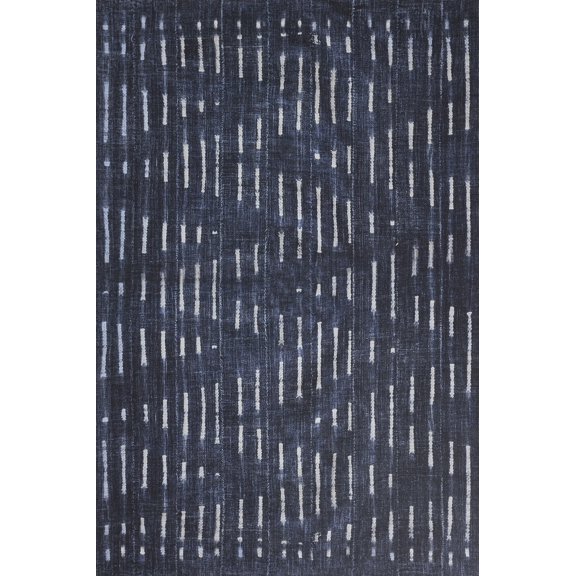 Novogratz by Momeni Bolt Zig Polyester Denim Area Rug 5' X 7'6"