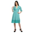 thumbnail image 3 of Moomaya Robe Imprimée Longueur Genou pour Femmes Grande Taille Vêtements Décontractés Tenue d'Été, 3 of 4