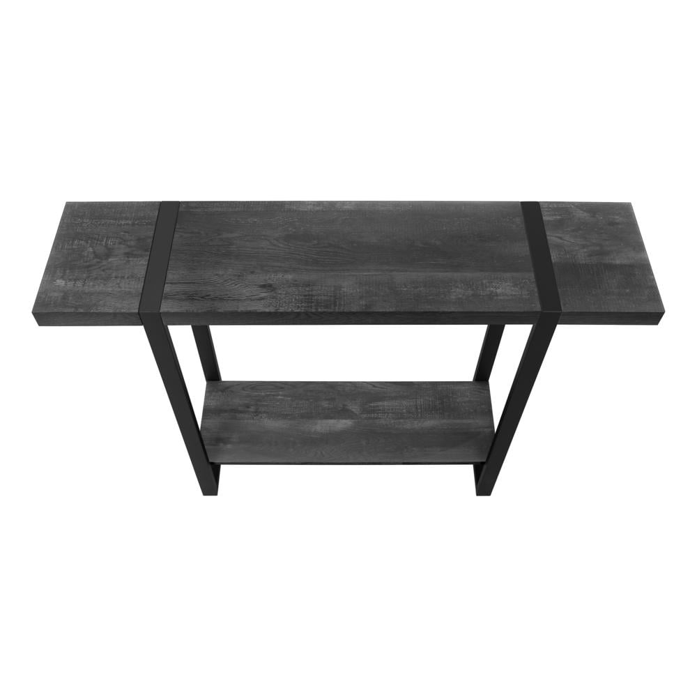 Accent Table, Console, Entryway, Narrow, Sofa, Living Room, Bedroom, Metal, Laminate, Black, Contemporary, Modern