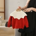 thumbnail image 6 of PInxai Fall Cute 2 Piece Sets for Girls Knitted Crew Neck Long Sleeve Tops Elastic Waisted Flare Leg Pants Fashion Clothing,Red,1-2 Years, 6 of 6