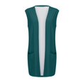 thumbnail image 5 of Vinsonshop Women's Casual Sleeveless Vest Open Front Lightweight Cardigan Loose Fit Knit Layering Top with Pockets Summer Spring Trendy Everyday Work Travel Outfit Blue L, 5 of 7