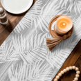 thumbnail image 3 of Grey Palm Leaves Table Runner 108 Inches, Summer Tropical Botanical Coastal Bed Runner Dresser Scarves Tabletop for Indoor Outdoor Parties/Ceremony/Banquet, 13"x 108", 3 of 9