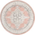thumbnail image 1 of Unique Loom Parker Intricate Design Area Rug 7' 10 x 7' 10 Round Pink/Beige, 1 of 1