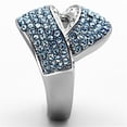 thumbnail image 4 of High polished (no plating) Stainless Steel Ring with Top Grade Crystal in Sea Blue for Women Sea Blue Stone Color Style TK1303 Size 5, 4 of 4