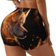 thumbnail image 1 of Fotbe Gold Flame Pattern Wolf Shorts Sin Costuras – Shorts Deportivos de Cintura Alta para Mujer, Elásticos para Gimnasio, Yoga, Running o Ciclismo-Large, 1 of 8