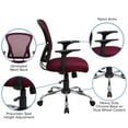 thumbnail image 5 of Emma + Oliver Mid-Back Burgundy Mesh Swivel Task Office Chair with Chrome Base and Arms, 5 of 12