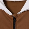 thumbnail image 6 of Gaexia Toddler Zip Up Hoodie Boy 2T Child Boys' Autumn Winter Long Sleeved Color Block Hooded Zipper Coat Top Clothes Z0D-Brown, 7-8 Years, 6 of 8