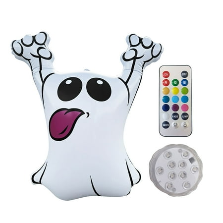 

WIQUOKETT Fall Decorations for Home Decorations 28 Inch Inflatable Spirit with Built in Battery Powered Remote Controller RGB Color Fall Decor Indoor