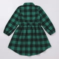 thumbnail image 4 of FYMNSI Christmas Matching Family Outfits Mommy and Me Green Plaid Dresses Father Son Button Down Shirts Xmas Photoshoot Set (Girl 3-4T), 4 of 7