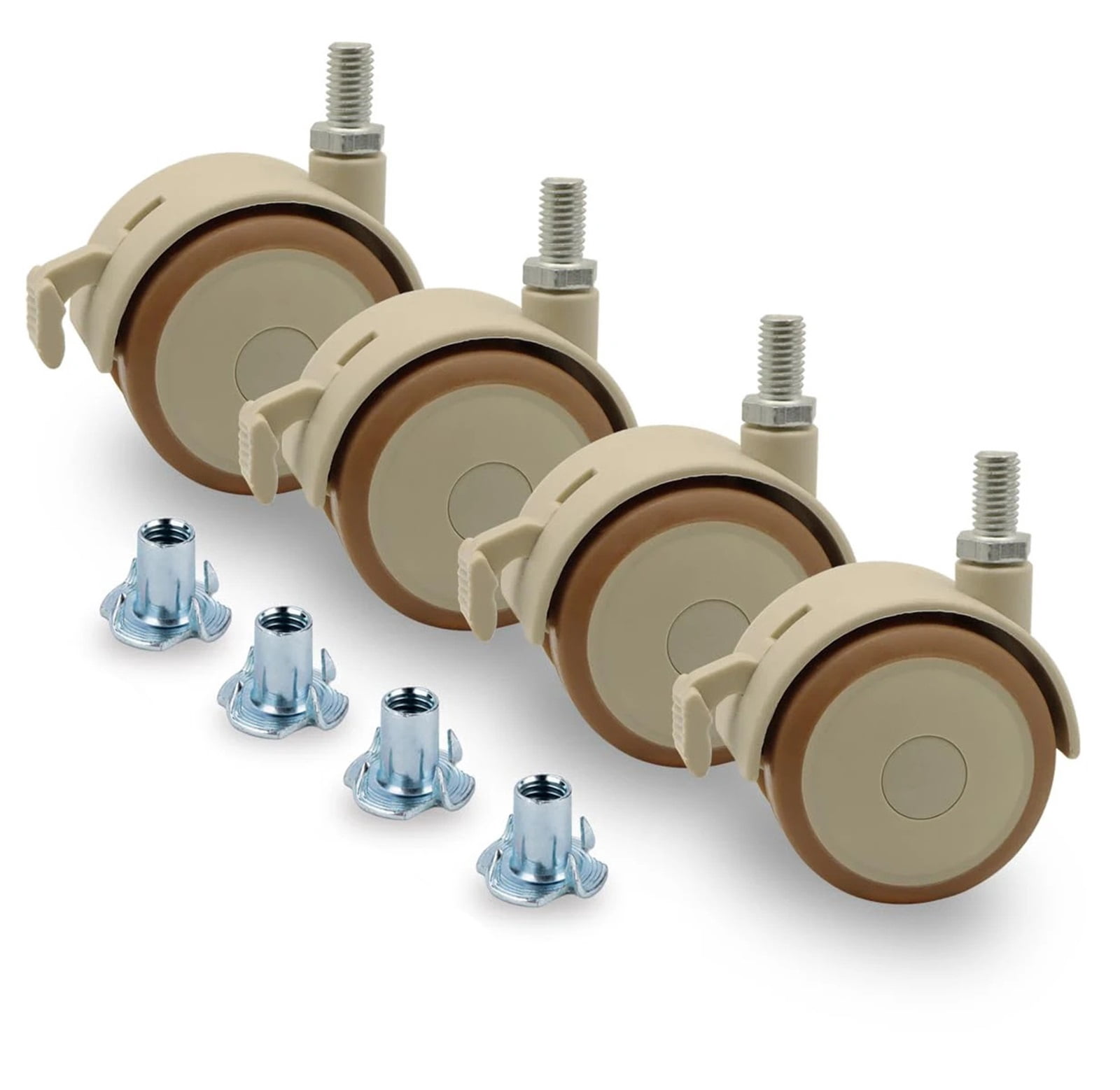 2" Stem Casters Replacement Casters 4Pcs Threaded Swivel Furniture Caster Wheels With Brakes 90Lbs ,Reliable