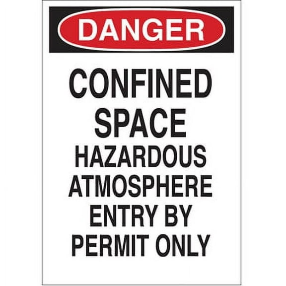 Pack of 1, Brady 84570, B302-10X14-Wg-O-Confinedspacesign