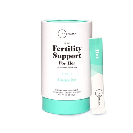 Premama Fertility for Her Drink Mix (2.2 oz) - Award-Winning Drink Supplement - Naturally Supports Healthy Egg Production, Ovulation, and Prenatal Health