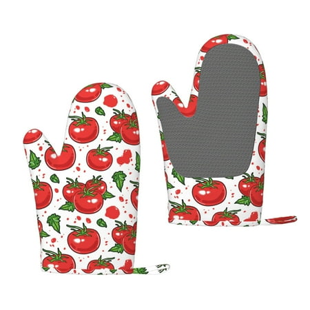 

Zeuib Hand Drawn Tomatoes Print Oven Mitts Oven Gloves with Non-Slip Silicone Heat and Slip Resistant Cooking Mitt Set for Cooking and Baking (2 Count)