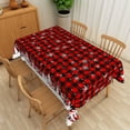 thumbnail image 5 of Nanqianyi Christmas Tablecloth 60x84 Inches for Rectangle Tables, Red Black Plaid Snowflakes Printed Table Cloth for Holiday Party Decorations, 5 of 11