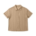 thumbnail image 3 of FRSASU Men's Knit Polo Shirt Vintage Button Down Shirt Short Sleeve Summer Beach Hawaiian Shirts Brown, 3 of 7
