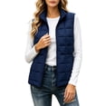 thumbnail image 3 of Women's Vest Sleeveless Zip up Puffer with Pockets Lightweight Stand Collar Warm Gilet Fall Winter Outerwear Layering, 3 of 9