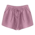 thumbnail image 4 of Women's Shorts High Waist Linen Loose Casual thin Wide Leg Linen Shorts Workout Spandex Shorts for Women Pajamas for Women Shorts Set Pajamas for Women Shorts Set plus Size Plaid Skirts for Women, 4 of 8