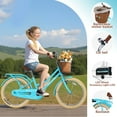 thumbnail image 2 of COCLUB 20 Inch Kids' Bicycles, Bike for Kids 10-12 with Basket, Wheel Lights and Bell, Beach Cruiser Bike Green, 2 of 7