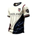 thumbnail image 2 of England 2026 Soccer Cup Fan Jersey for Men, Crewneck Short Sleeve T-Shirt with Crown & Shield Graphic, Lightweight Breathable Athletic Top, 1 PC Beige L, 2 of 4