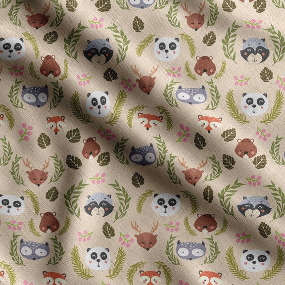 Soimoi Llama Alpaca Print, Silk Fabric, Decor Sewing Fabric by The Yard 42 Inch Wide,Decorative Fabric for Shirts Suits Ties, Beige