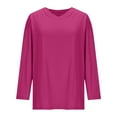 thumbnail image 3 of Maean Women Cotton Long Sleeve Shirts Basic Casual Tee Loose Fall Solid Color Soft Comfy Tops for Womens, 3 of 7