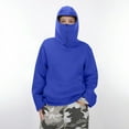 thumbnail image 1 of Sudadera con capucha de manga larga para niños, de invierno, de color liso, para deportes de ocio, con bolsillos, para niñas, de poliéster, 1 of 8