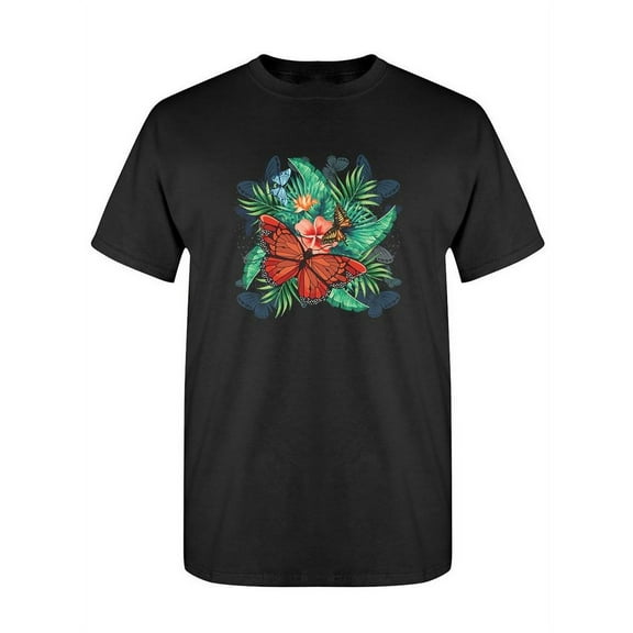 Flower With Butterflies T-Shirt Women -SPIdeals Designs, Female Small