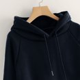 thumbnail image 6 of Daznico Sweatshirt for Women - Women's Casual Solid Color Hooded Pocket Long Sleeve Pullover Sweatshirt, Hooded Sweatshirt Women,Color:Navy Size:S, 6 of 6