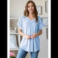 thumbnail image 3 of Blusas de Mujer de Corta Azul XXL, 3 of 6