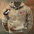 thumbnail image 2 of ZCFZJW Mens Patriotic Sweatshirts Vintage USA Flag Pattern Print Long Sleeve Casual Drawstring Hooded Pullover Tops Lightweight Comfy Athletic Workout Hoodie Outwear with Pockets White L, 2 of 4