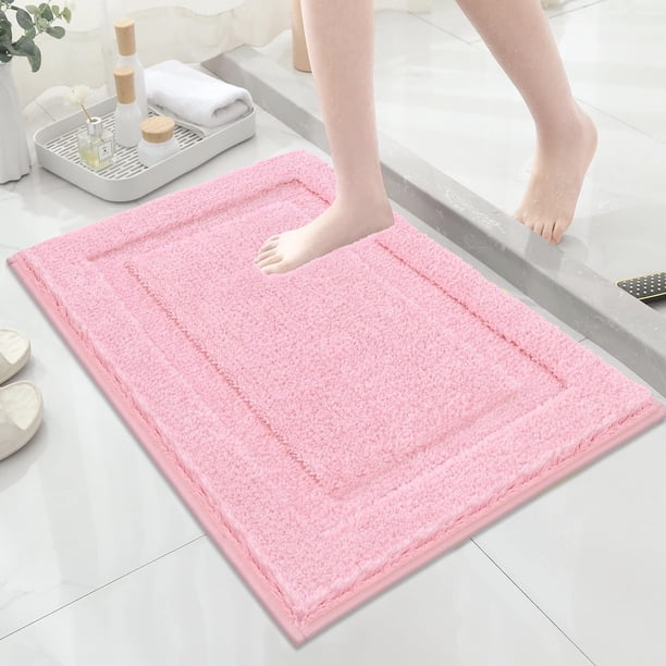 Alfombrillas de Baño SHACOS Súper Suaves Antideslizantes Lavables Rosa 50x80 cm