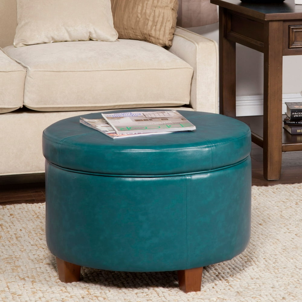 HomePop Large Leatherette Storage Ottoman, Multiple Colors Walmart