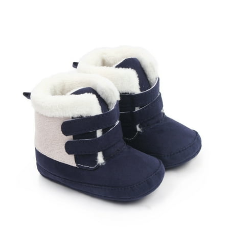 Baby Unisex Boy Girl Fleece Winter Warm Snow Boots Soft Sole Crib Shoes Booties for Newborn Infant Toddler