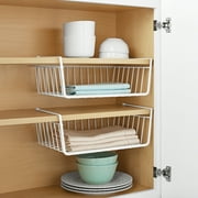 Mainstays Wire Under-Shelf Storage Baskets, White, 2 Pack