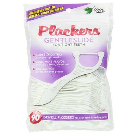 Plackers Gentle Slide Flosser, For Tight Teeth - 90 Ea, 2 (Best Dental Floss For Tight Teeth)