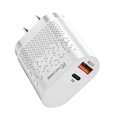 thumbnail image 2 of Cargador Adaptador de carga USB dual 20W QC3.0 Cargador portátil para teléfono portátil, blanco, enchufe de EE. UU. tholdsy  EL000994-04, 2 of 2