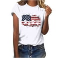 thumbnail image 2 of Fartey 4th of July Shirt for Women Patriotic Short Sleeve Tops Loose Fitted Independence Day Crew Neck T Shirts American Flag Graphic Tees White XL, 2 of 4