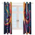 thumbnail image 3 of Colorful Octopus Window Curtain Panels Grommet Blackout Curtains Blackout Curtains for Living Room, 3 of 7