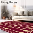 thumbnail image 2 of ODIKA 2'x3' Machine Washable Non-Slip Area Rug, Gourmet Chef Dining Utensil Artistic Culinary Display High Traffic Rug, Maroon, 734890, 2 of 7
