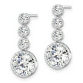 thumbnail image 3 of FJC Finejewelers 925 Sterling Silver  Polished Round CZ Post Dangle Earrings 22 x 4 mm (range), 3 of 6