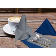 Ruvanti Cloth Napkins Set of 12, 18x18 inches Napkins Cloth Washable, Soft, Durable, Absorbent, Cotton Blend. Table Dinner Napkins Cloth for Hotel, Lunch, Restaurant, Wedding Parties - Blue & Grey
