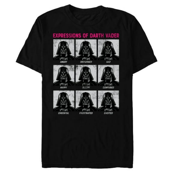 Star Wars Expressions of Darth Vader Funny - Short Sleeve Blended T-Shirt for Adults -Customized-Black