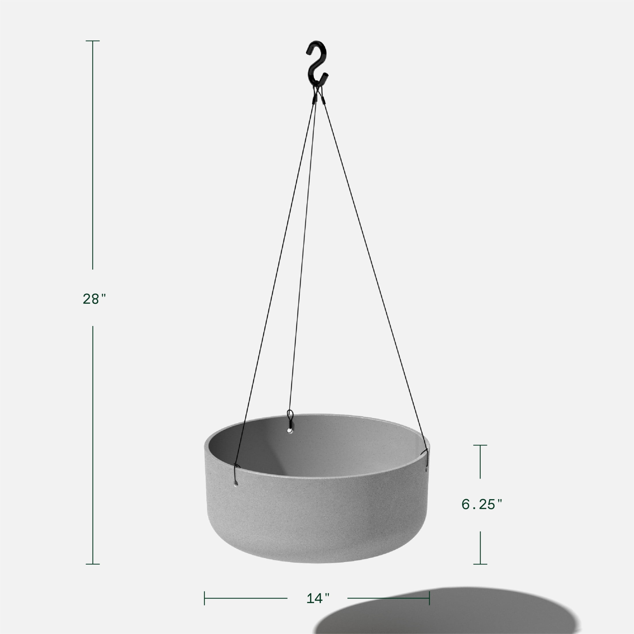 Veradek Mason Series Hanging Kona Bowl 14" Plastic-Stone Planter 2-Pack Gray