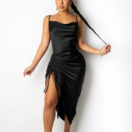 

Dresses for Women 2023 QWANG Fashion Vest Sleeveless Bra Irregular Bandage Tank Dress
