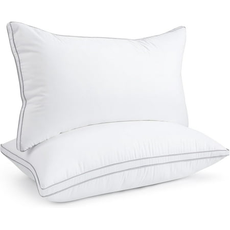 King Size Pillows Set of 2, Hotel Quality Cooling Down Alternative Gusseted Bed Pillows for Side, Back, or Stomach Sleepers