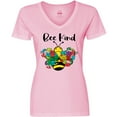 thumbnail image 3 of Inktastic Autism Awareness Bee Kind Women's V-Neck T-Shirt, 3 of 5